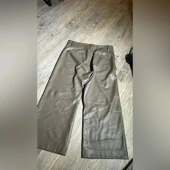 Anthropologie The Colette Cropped Wide-Leg Faux Leather Pants by Maeve - Picture 2 of 14